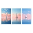 thumbnail image 2 of Designart "Sailboat Tranquility with Pastel Sunset Reflection II" Boat Wall Art Set Of 3 - Modern Pink Gallery Wall Set For Home Decor, 2 of 6