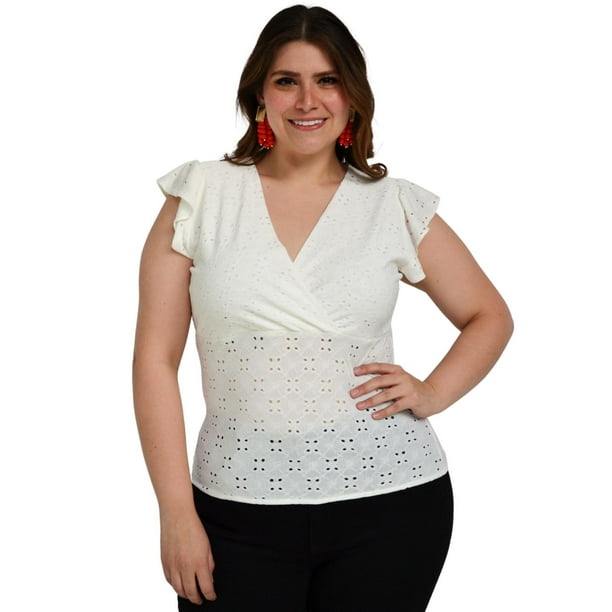 Blusa sin manga Roman Fashion/Tallas Extras, 0315 (Blanco) blanco 42 Roman Fashion BL-ELY-0315-BLANCO