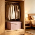 thumbnail image 4 of EQWLJWE Storage Totes,Storage Bag Organizer,18L Linen Fabric Storage Box with Lid Foldable Organizer Bin with Handles Stackable Storage Basket, 4 of 6