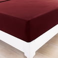 thumbnail image 2 of Ultra Soft Solid Bedding Sheets 4pc Set Duvet Cover Microfiber Wrinkle Free, Fade Resistant, High Quality Bed Set (Queen, Burgundy), 2 of 4