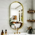 thumbnail image 2 of Lumora 38"x22" Deep Framed Bathroom Mirror Oval Wall-mounted Mirror with Aluminum Frame, Gold, 2 of 6