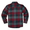 thumbnail image 2 of YAGO Men's Casual Plaid Flannel Long Sleeve Button Down Shirt Wine/5 (S-5XL) (Medium), 2 of 3