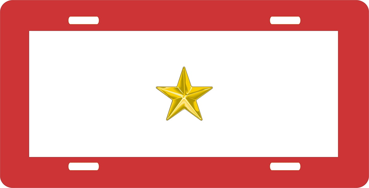 One Gold Star License Plate