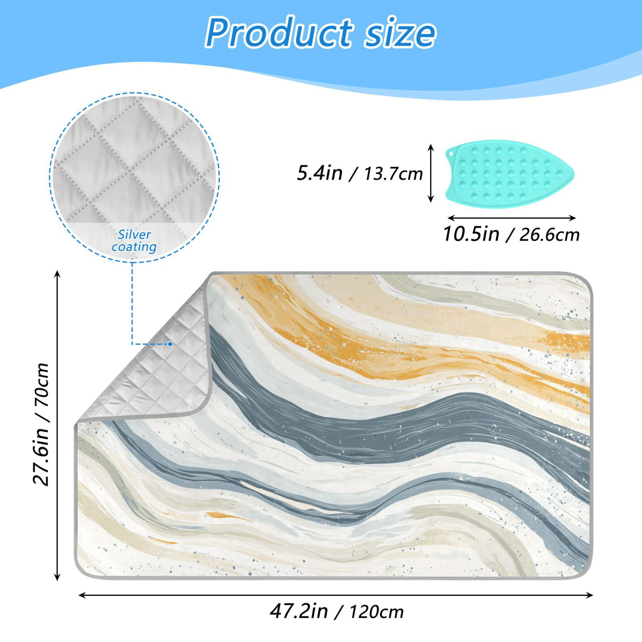 Watercolor Soft Lines Ironing Mat Blanket for Table Top Travel Portable Ironing Board Pad 47.2x27.6 Inch