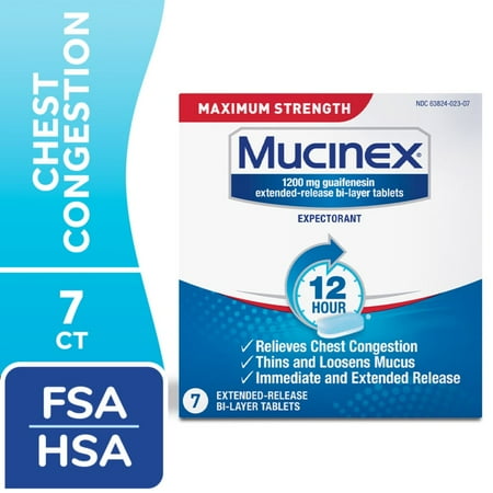 Mucinex Maximum Strength Expectorant Tablets - 7 ct - Pack of 2