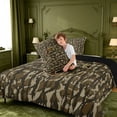 thumbnail image 4 of meiyoeat Camo Letter Print King Size Comforter Sets For Kids,Camouflage Alphabet C Design Comforters King Size For Adults,Black Reversible,3 Pieces, 4 of 7
