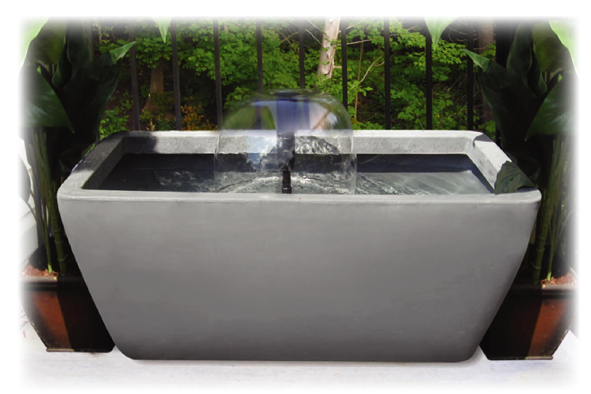 Algreen 50 Gallon Manhattan Rectangle Planter and Pond, Charcoalstone