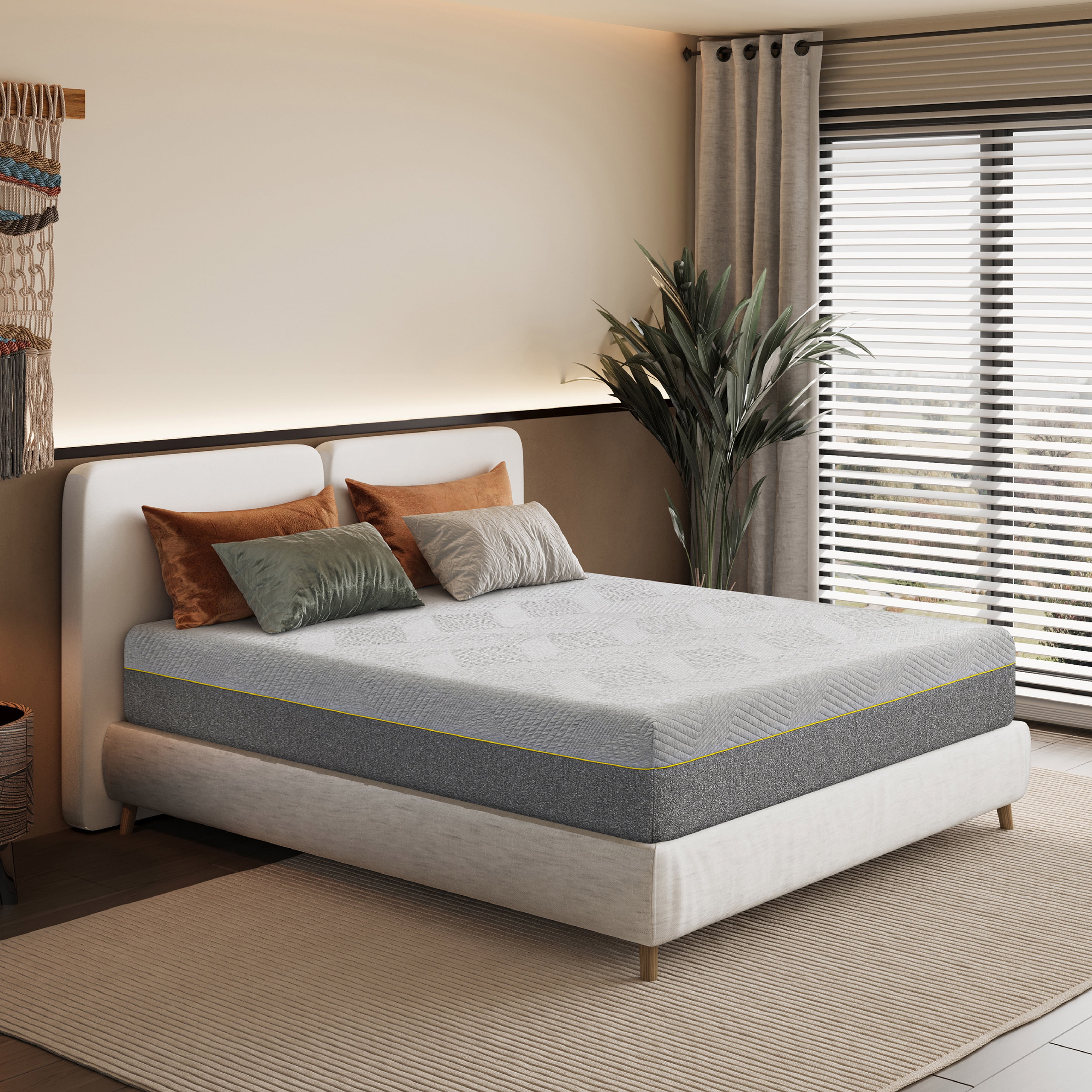 MLILY Ego Gray 12 inch Cal King Size Mattress, Gel Memory Foam Mattress in a Box  (图2)