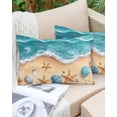 thumbnail image 6 of Geometric Coastal Throw Pillow Cover 20 x 26 Inch Decorative Pillow Cover Cartoon Starfish Shell Sea Waves Lumbar Pillowcase Seasonal Rectangle Cushion Case for Couch Sofa Bed Living Room, 6 of 7