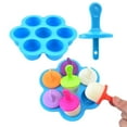 thumbnail image 2 of Less Than 5 Ice Cube Mold Kids with Colorful Plastic Sticks Silicone 7 Hole Ice Classic Trays Reusable 7 Holes Silicone with Sticks Non Stick DIY Ice for Kitchen, 2 of 8