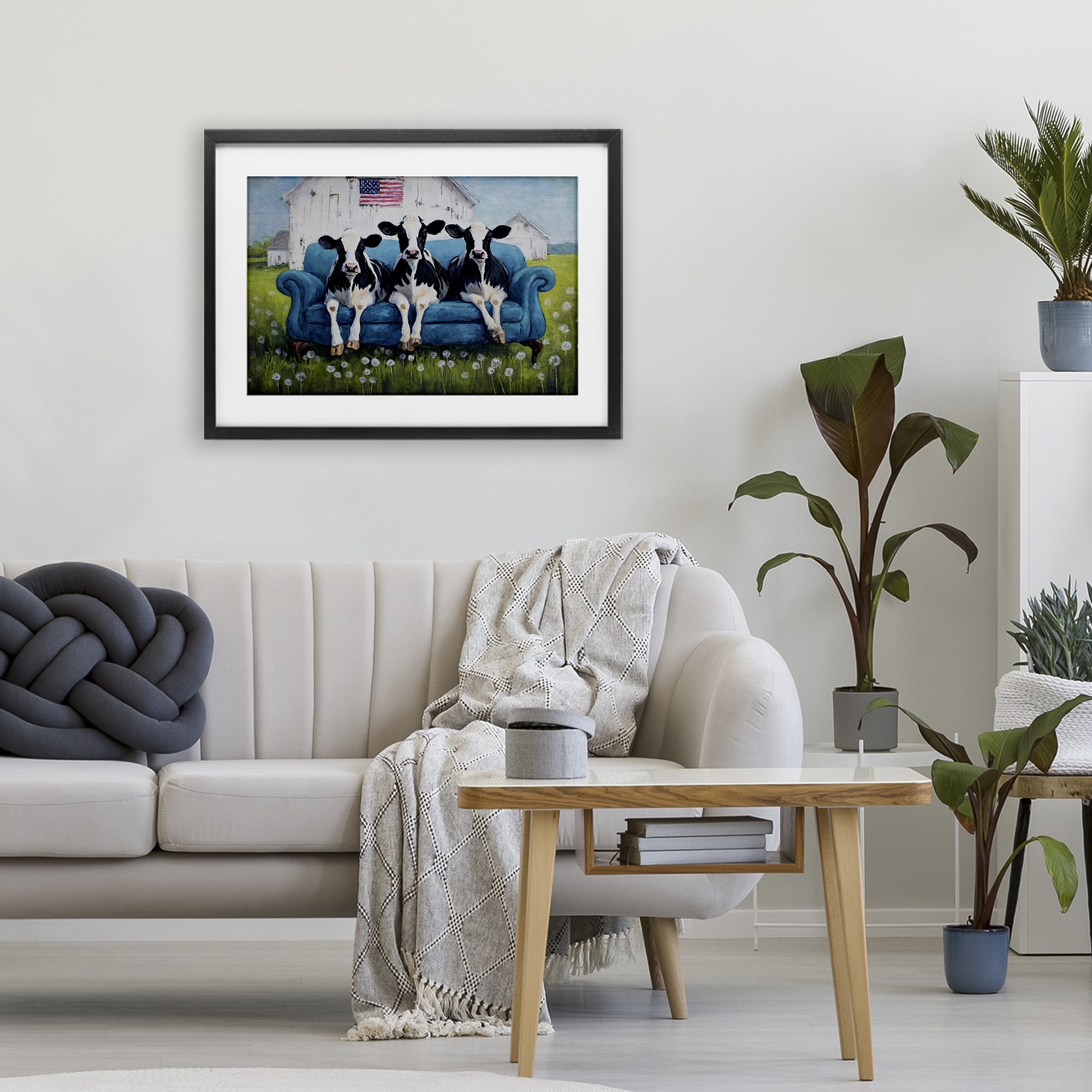 Stupell Industries Barnyard Sofa Sisters Black Framed Print Under Glass, design by Tina LeCour