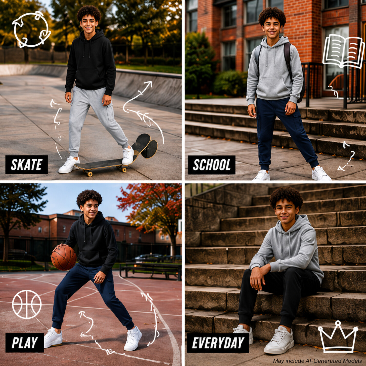 Quad Seven Boys Sweatpants Fleece Jogger 4-Pack photo 3