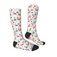 thumbnail image 3 of Fotbe Cute Flamingo print Women's Men's Novelty Crew Socks Cotton Socks Knee High Socks for Walking,Running,Nurses,Pregnancy, 3 of 8