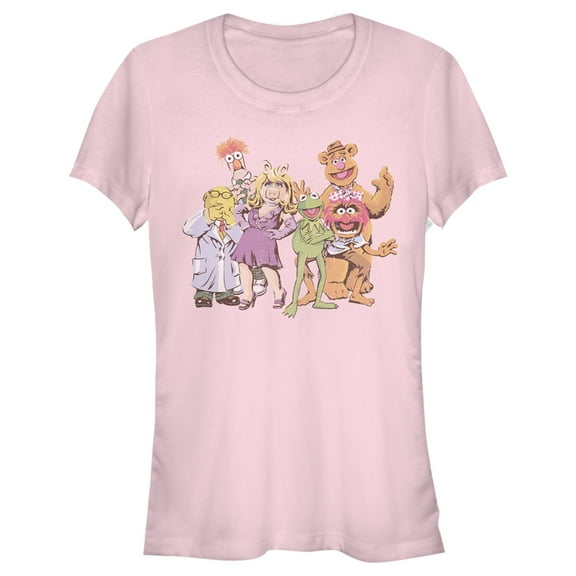 Junior's The Muppets Group Shot Graphic Tee Light Pink Medium