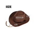 thumbnail image 3 of Gustave Straw Cowboy Hat for Women Men Wide Brim Fedora Sun Hat Shapeable Western Cowgirl Hat Summer Beach Hat with Windproof Chin Strap - Coffee, 3 of 7