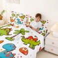 thumbnail image 3 of Feelyou Cartoon Tropical Dinosaur Eggs Queen Sheet Sets for Kids Boys Girls, Palm Tree Wildlife Bed Set, 4-Piece, 3 of 5