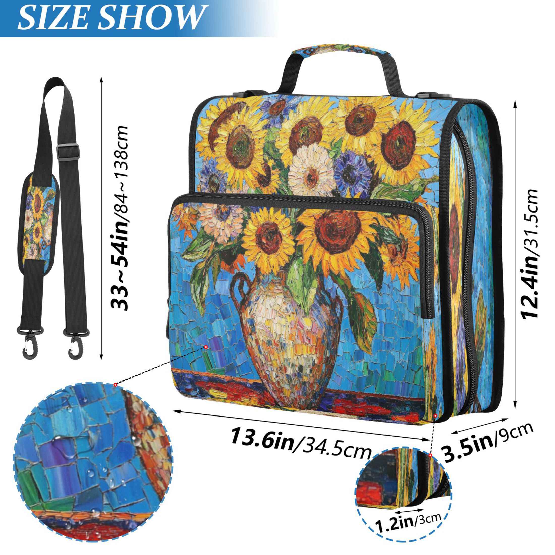 YAZAOO Zipper Binder trapper keeper Documents Organized Design Bold Bouquet in Blissful Blue Printed