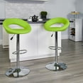 thumbnail image 4 of Contemporary Green Vinyl Rounded Orbit-Style Back Adjustable Height Barstool with Chrome Base, 4 of 6