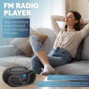 Philips Bluetooth Portable Boombox with Top-Loading CD Player, FM Radio, USB Playback, and Dynamic Bass Boost - Black