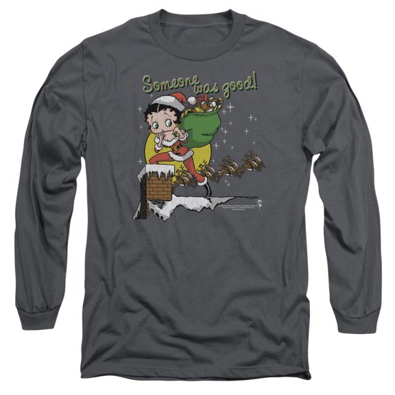 Betty Boop Men's Chimney Long Sleeve Charcoal