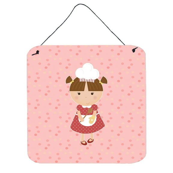 Baker Brunette on Pink Wall or Door Hanging Prints