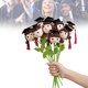 thumbnail image 2 of Ramo de graduación hecho a mano con ganchillo - Figurita de niño/niña/perro de recuerdo para graduados, profesores, amantes de las mascotas | Regalo de hilo ecológico para celebraciones académicas, 2 of 8