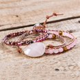thumbnail image 3 of GHSDFBB Boho Handmade Natural Stone Bead 3 Row Wide Wrap Wrist Statment Bracelet Jewelry Collection, 3 of 7
