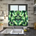 thumbnail image 4 of Yayeee Kitchen Curtains Tier Pair Light Filtering 27"x36" Rod Pocket Short Cafe Window Panel, Green Camouflage Pattern, 4 of 7