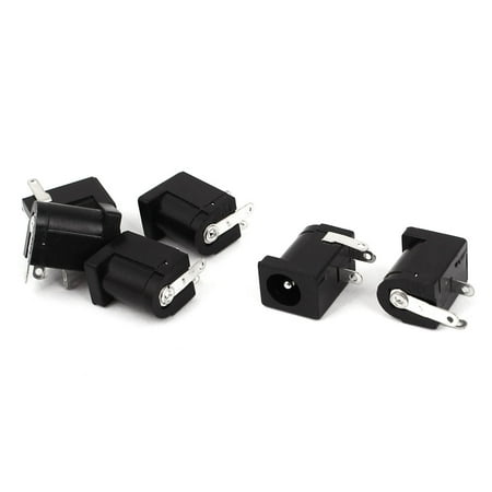 Panel Mount Dc Power Jack - Unique Bargains 6pcs 5.5mmx2.1mm Female Jack 3Pin Right Angle PCB Panel Mount DC Power Connector