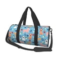 thumbnail image 2 of Xecao Cute Dog print Round Travel Duffel Bag is a foldable gym bag with an inner pocket, perfect for travel sports, 2 of 8