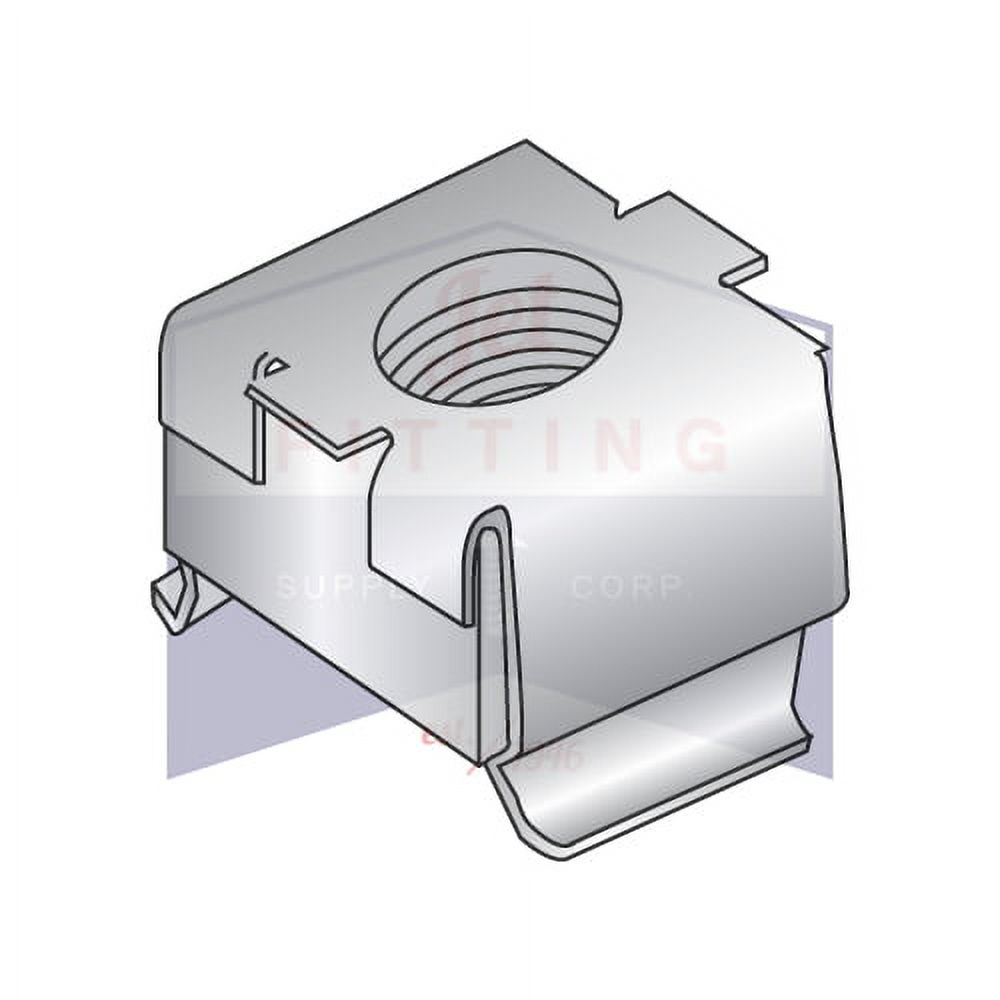 1/4-20 Cage Nuts | Free Floating Square Nut within a Spring Steel Cage | Square Nut: Class 304 J3 Stainless Steel | Cage: Class 304 3/4-Hard Stainless Steel | C7941SS-1024-2 (Quantity: 500) - image 2 of 3