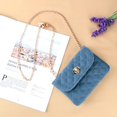 thumbnail image 3 of Bolso de cinturón de cadena para mujeres, bolso de cintura de mezclilla de moda para teléfono celular, bolso cruzado de diseño a cuadros., 3 of 5