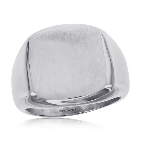 Beaux Bijoux Men's Brushed Square Ring in Stainless Steel | Men's Trendy Ring | Fine Silver Rings for Men-9