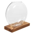 thumbnail image 2 of Miangastore Hydroponic Glass Vase For Indoor Plants Water Propagation Station Terrarium Container With Wooden Base For Desktop Or Window Display, 2 of 8