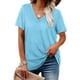 thumbnail image 1 of Camisetas de mujer con cuello en V de manga corta de verano Tops sueltos Adepaton WRHS-166-3, 1 of 1
