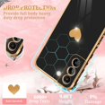 thumbnail image 2 of Compatible with Samsung Galaxy S22 Case with HD Screen Protector Shockproof Protection, Love Heart Plating Girly Women Cute Soft TPU Luxury Elegant Case for Galaxy S22 5G Case, Black, 2 of 7
