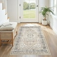 thumbnail image 6 of UERMEI 3'x5' Washable Area Rugs for Living Room, Vintage Floral Boho Printed Carpet, Non Slip Indoor Rug for Bedroom Home Decor Carpets - Camel, 6 of 10