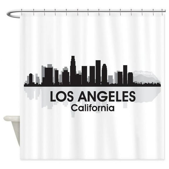 CafePress - Los Angeles Skyline - Unique Fabric Shower Curtain 70" x 72"