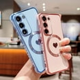 thumbnail image 4 of Magnetic Charging Case for Samsung Galaxy S23 Plus 6.6 ‘’ [ Compatible with MagSafe ] Cute Heart Plating Shockproof Soft Bumper Case with Full Camera Lens Protection for Women (Sierra Blue), 4 of 11