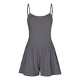 thumbnail image 3 of Yindaity Womens Athletic Workout Romper Summer Casual Spaghetti Strap Double Lined Short Jumpsuits Tennis Outfits Navy,XL, 3 of 4