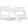 thumbnail image 5 of Tcbosik Floor Bunk Bed Full Over Full Size with Convertible Slide & Ladder, Wood Bed Frame for Bedroom, Space Saving, White, 5 of 9
