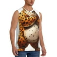 thumbnail image 2 of Fotbe Cartoon Cheetah With Attitude Men's Camiseta sin Mangas Estampada para Hombres, Playera Casual para Gimnasio, Entrenamiento, Playa-Large, 2 of 7