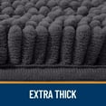 thumbnail image 5 of Buganda Toilet Rugs U-Shaped 24x20, Quick Dry Machine Washable Chenille Bath Mats with Rubber Backing, Dark Grey, 5 of 9