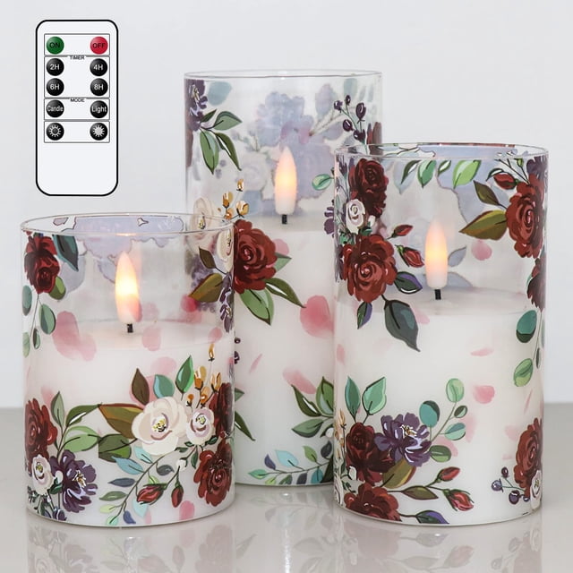 Velas sin llama Romance con control remoto y temporizador de cera auténtica