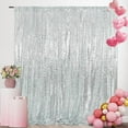 thumbnail image 2 of SquarePie Sequin Backdrop 20FT x 10FT Silver Background Sparkly Curtain for Wedding Party, 2 of 4