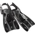 thumbnail image 1 of Reef Tourer Aletas de Snorkel para Niños y Adultos, Talón Abierto Ajustable, Aletas Compactas de Hoja Corta para Natación y Snorkel, Tamaño de Viaje, RF0106P, Negras, Grandes, 1 of 6