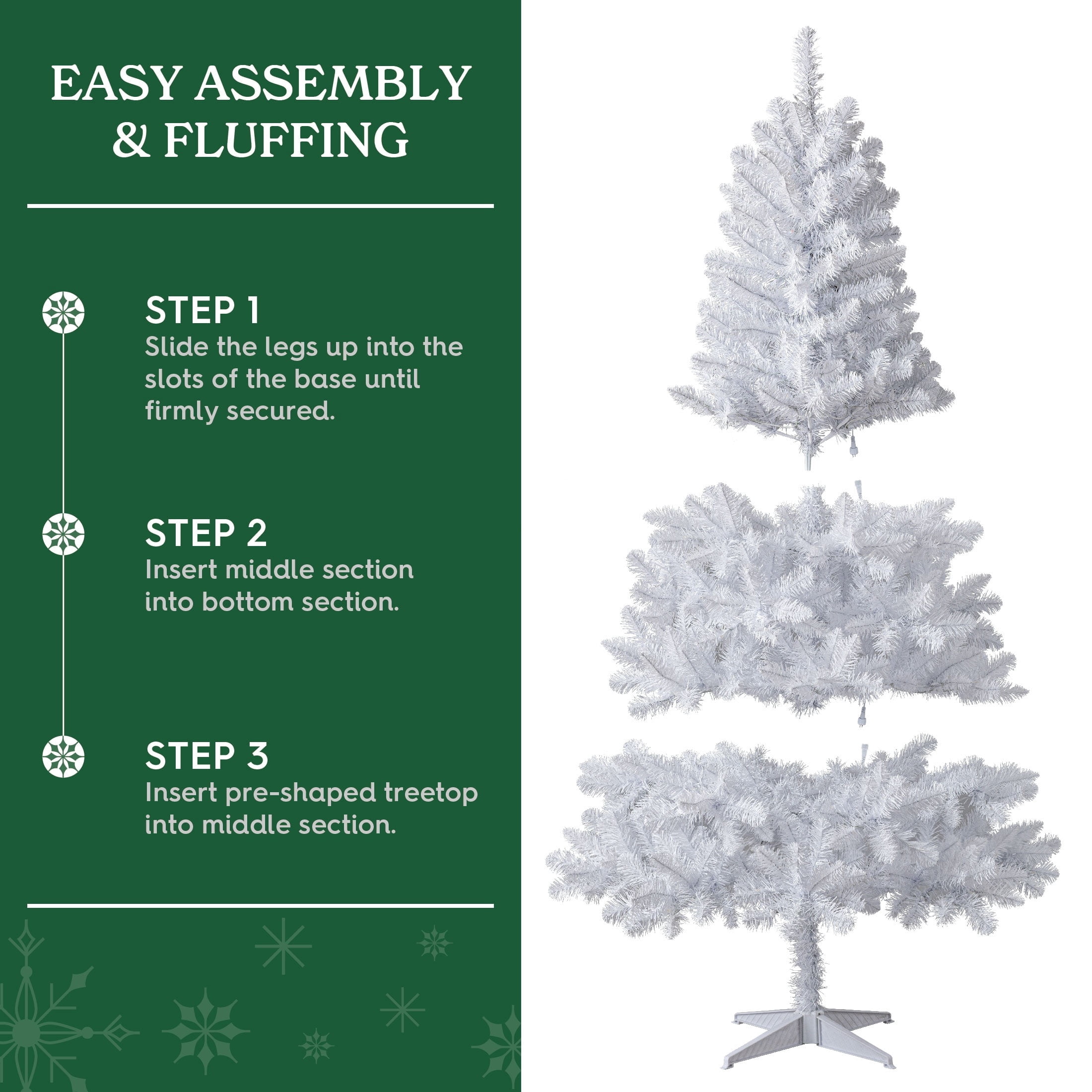 6.5' Pre-Lit Madison Pine White Artificial Christmas Tree with Color-Changing LED Lights and Stand, by Holiday Time