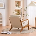 thumbnail image 2 of Tcbosik Living Room Chair with Pillow - Upholstered Linen Reading Armchair with Wood Frame - Single Sofa Chair for Bedroom - Easy Assembly - Off-White, 2 of 10