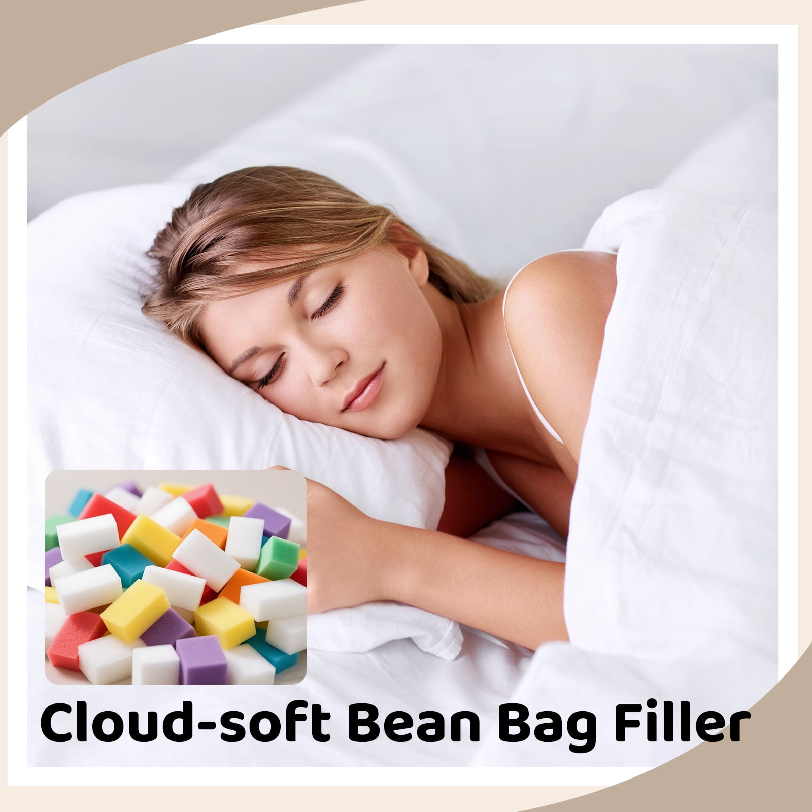 Bean Bag Filler,Shredded Memory Foam 5lbs,Bean Bag Filling Punching Bag Filler Soft Stuffing for Couch Cushion Pillows Dog Bed Stuffed Animals Beanbags Chairs Arts Crafts (5Pounds)