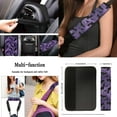 thumbnail image 4 of Jeiento Spider Web 13 PCS Car Seat Covers Full Set with Steering Wheel Cover Bats Seat Belt Pads Purple Armrest Cushion Coasters Keychain Lipstick Holder Auto Accessory Sets Easy Install, 4 of 8